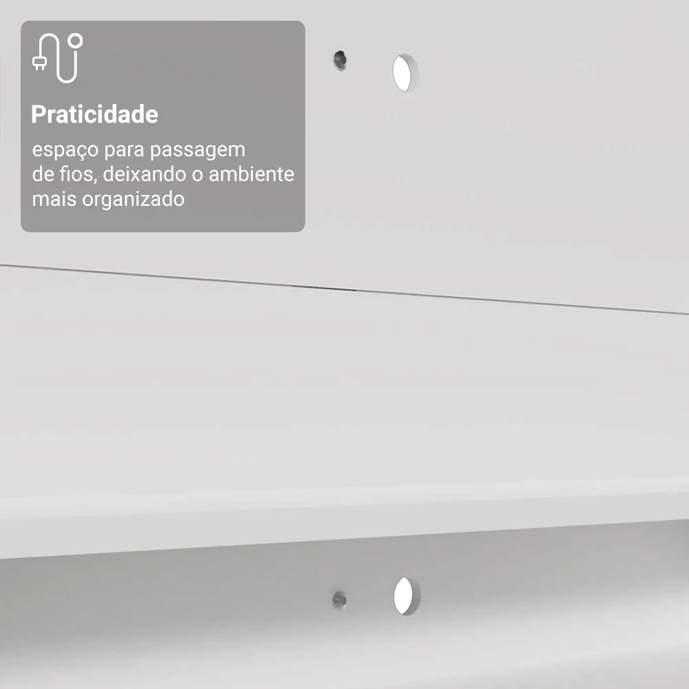 Rack com Painel para TV até 60 Polegadas 180 cm Branco/Rustic Metz Madesa - Image 6