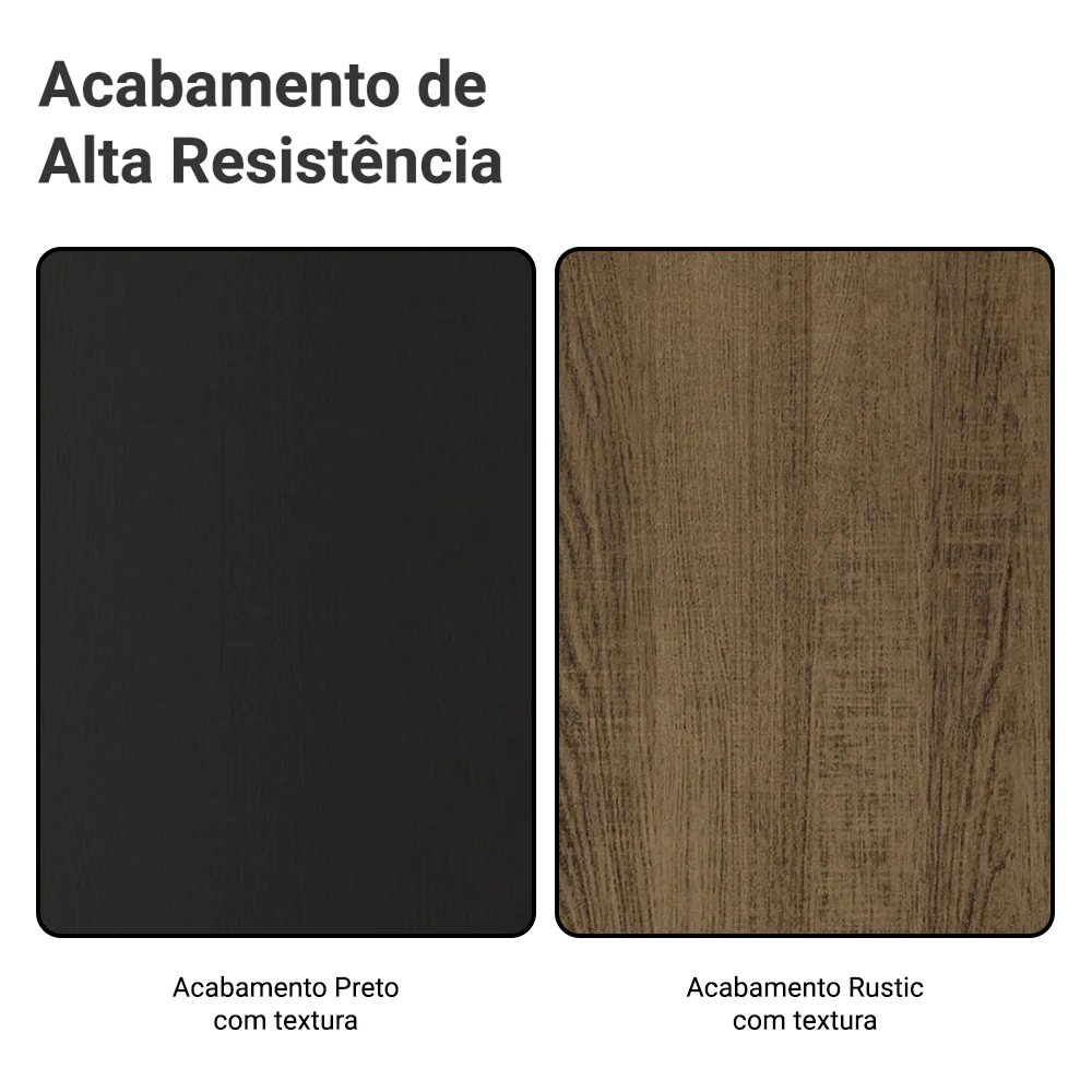 Rack com Painel para TV até 60 Polegadas 180 cm com Pés Rustic/Preto/Rustic Reims Madesa - Image 10