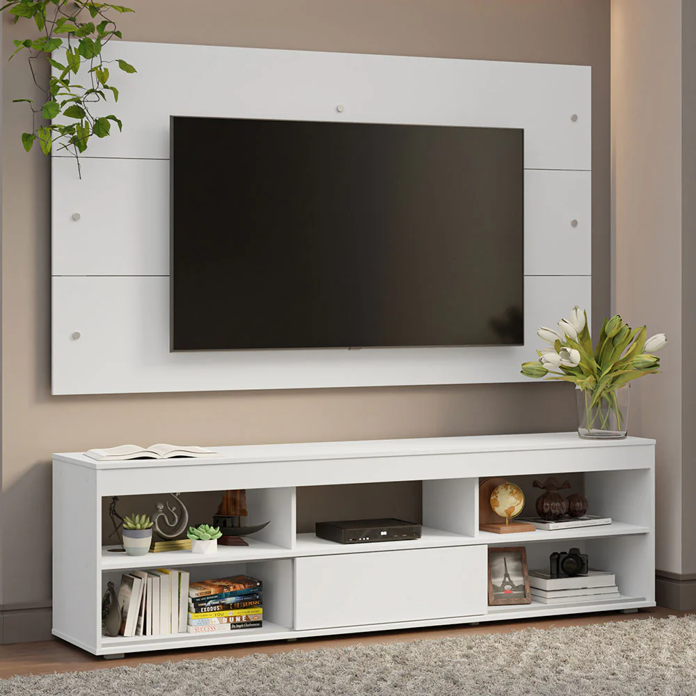Rack com Painel para TV até 65 Polegadas Branco Orlando Madesa