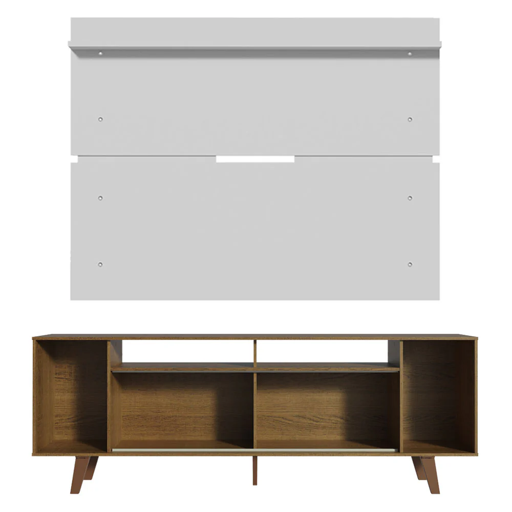 Rack Madesa Cancun com Pés e Painel para TV até 65 Polegadas Rustic/Branco 5Z9B - Image 9