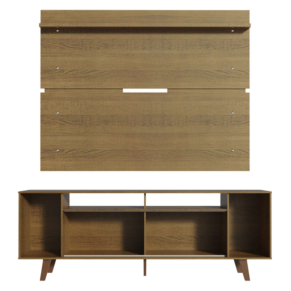 Rack Madesa Cancun com Pés e Painel para TV até 65 Polegadas Rustic/Branco 6E5Z - Image 9