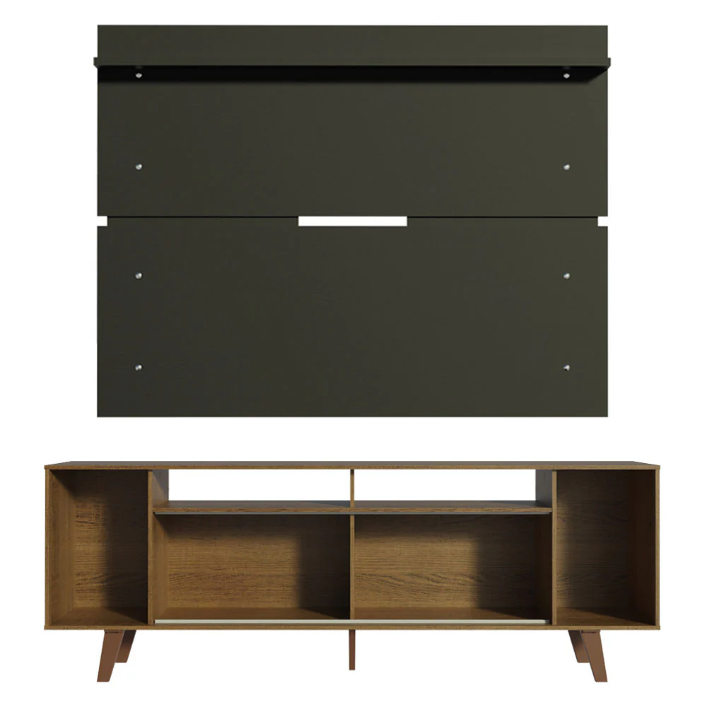 Rack Madesa Cancun com Pés e Painel para TV até 65 Polegadas Rustic/Preto 7KD8 - Image 9