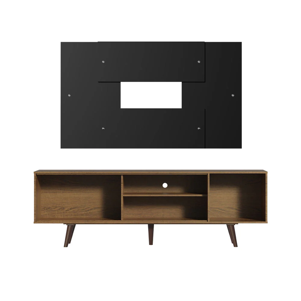 Rack Madesa Dubai com Pés e Painel para TV até 58 Polegadas Rustic/Preto 5ZD8 - Image 7