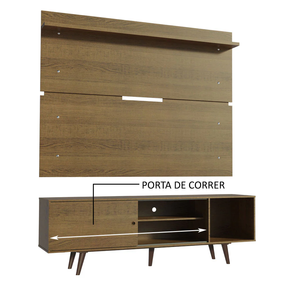 Rack Madesa Dubai e Painel para TV até 65 Polegadas com Pés Rustic - Image 5