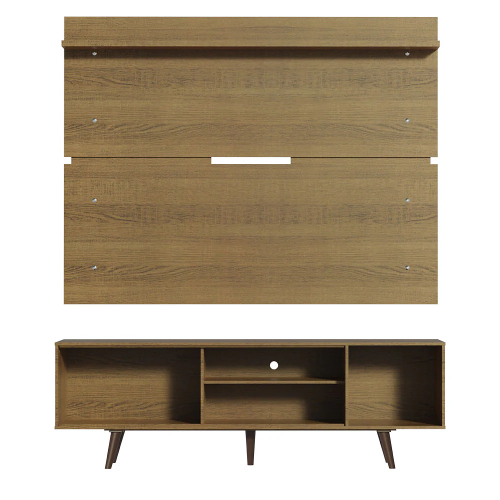 Rack Madesa Dubai e Painel para TV até 65 Polegadas com Pés Rustic/Branco 6E5Z - Image 9