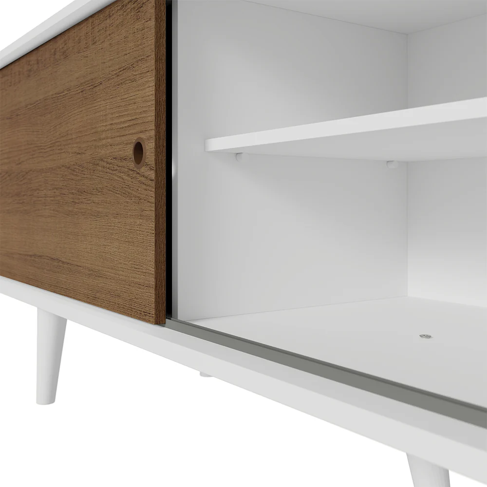 Rack Madesa Dubai para TV até 65 Polegadas com Pés Branco/Rustic 9B09 - Image 8