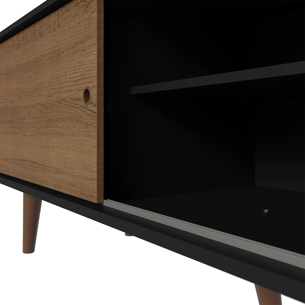 Rack Madesa Dubai para TV até 65 Polegadas com Pés Preto/Rustic D85Z - Image 8