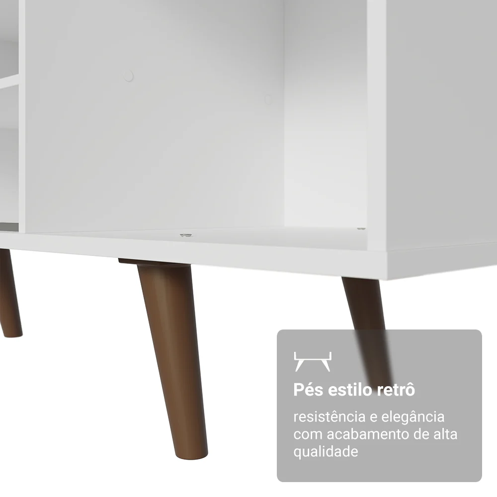 Rack Madesa Dubai para TV até 65 Polegadas com Pés Branco/Rustic 095Z - Image 6