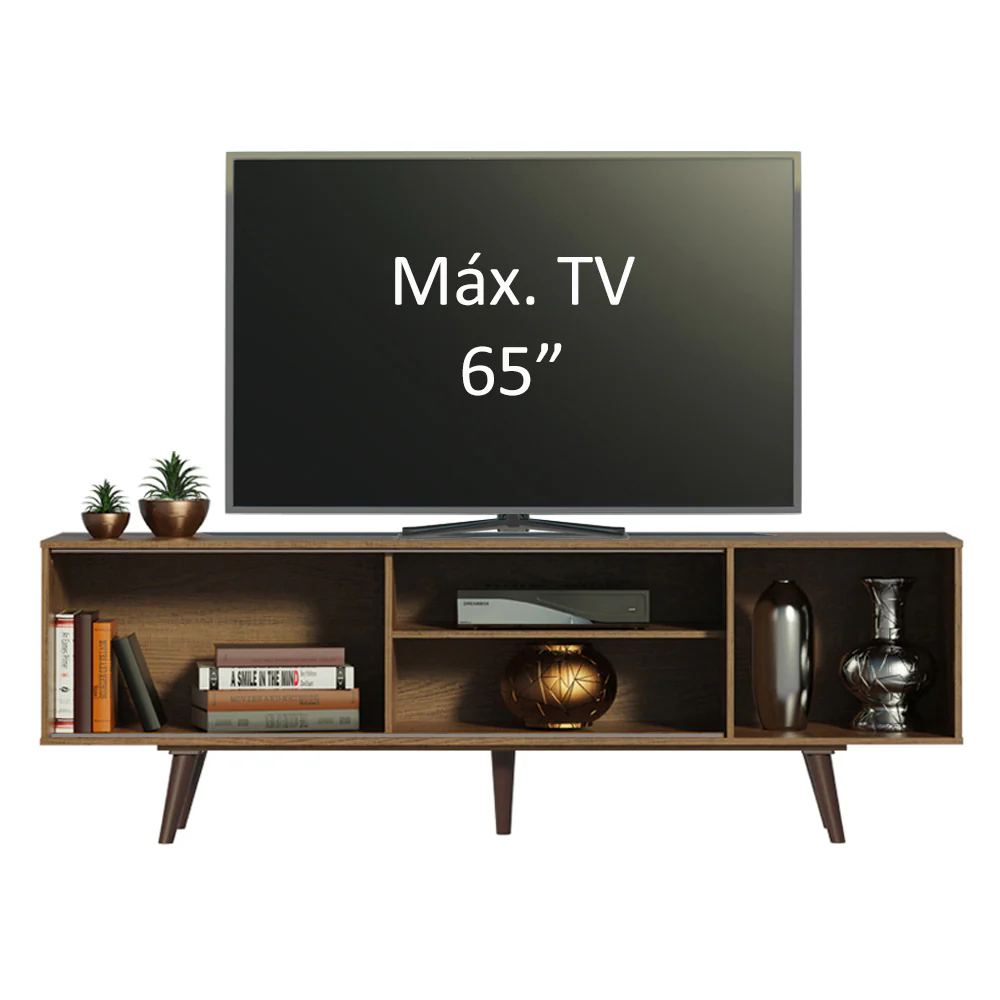 Rack Madesa Dubai para TV até 65 Polegadas com Pés Rustic/Branco 6E5Z - Image 5