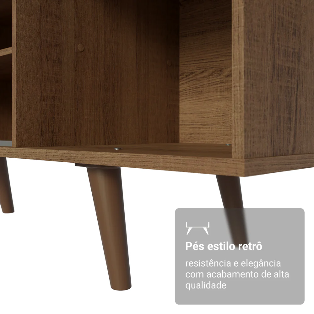 Rack Madesa Dubai para TV até 65 Polegadas com Pés Rustic/Branco 6E5Z - Image 6