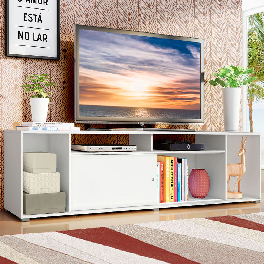 Rack para TV até 65 Polegadas Madesa Cancun Branco