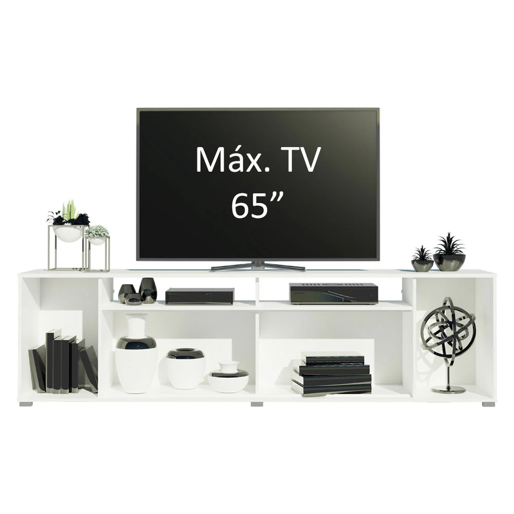 Rack para TV até 65 Polegadas Madesa Cancun Branco/Rustic - Image 4