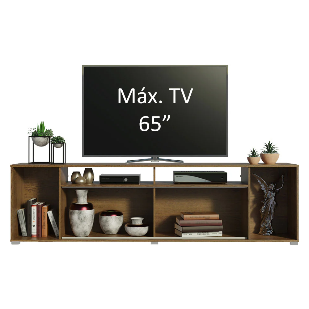 Rack para TV até 65 Polegadas Madesa Cancun Rustic/Branco - Image 4