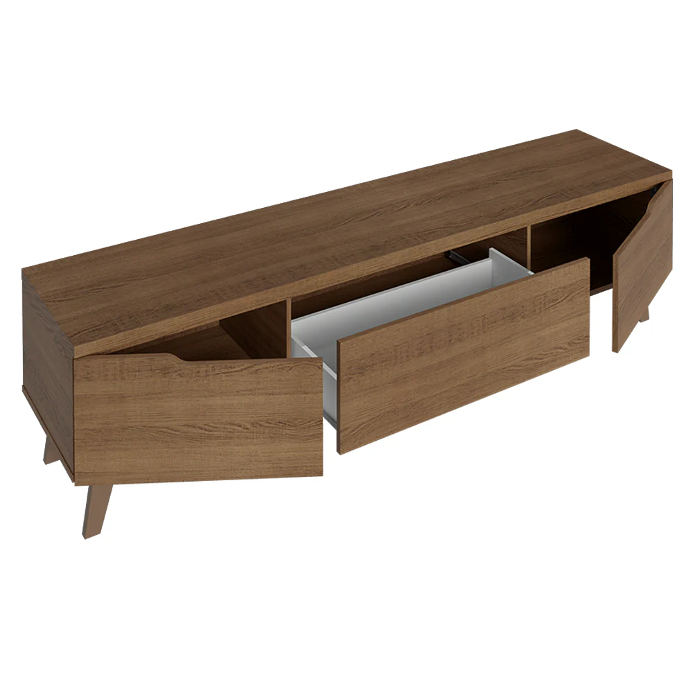 Rack para TV até 75 Polegadas 180 cm 2 Portas 1 Gaveta Rustic Dune Madesa - Image 9