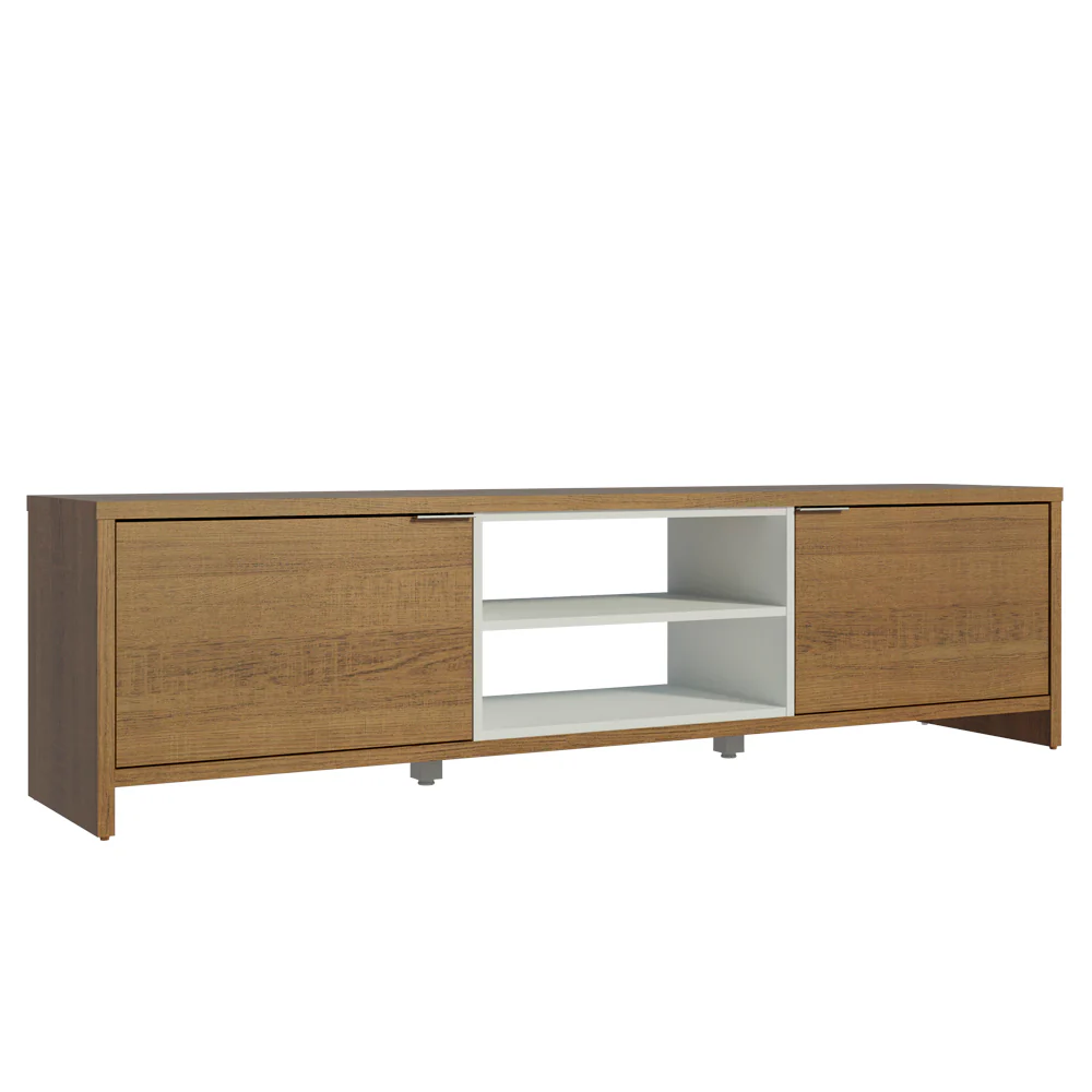 Rack para TV até 80 Polegadas 180cm 2 Portas Rustic/Branco Linz Madesa - Image 7