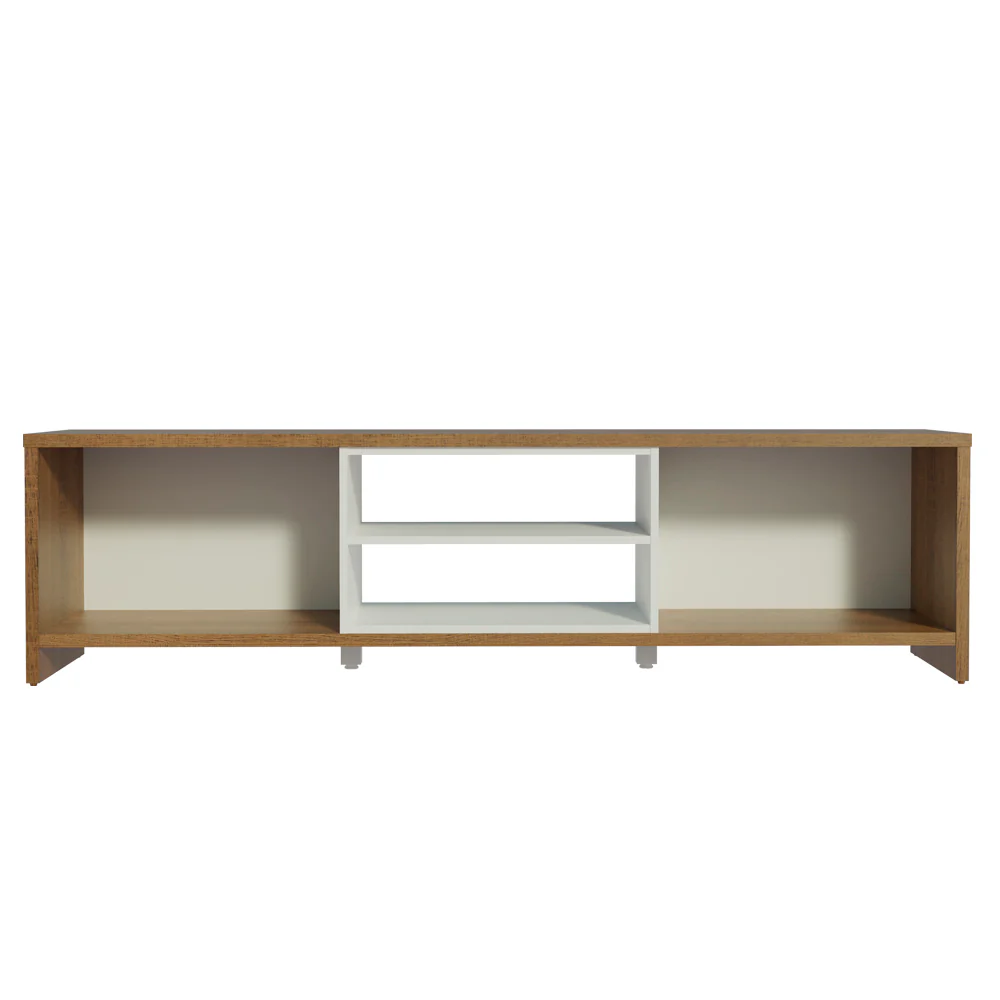 Rack para TV até 80 Polegadas 180cm 2 Portas Rustic/Branco Linz Madesa - Image 8