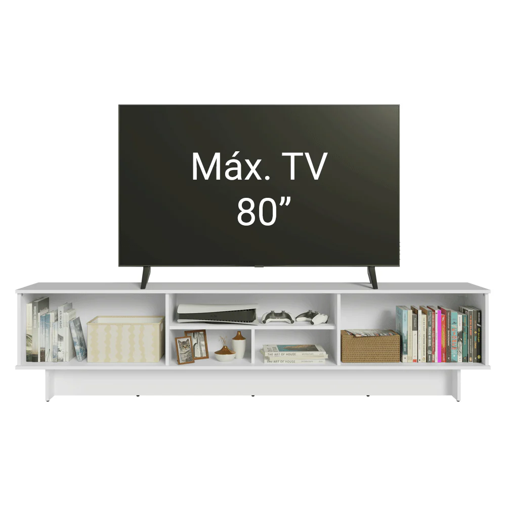 Rack para TV até 80 Polegadas 218 cm 2 Portas Branco/Rustic Glamy Madesa - Image 5