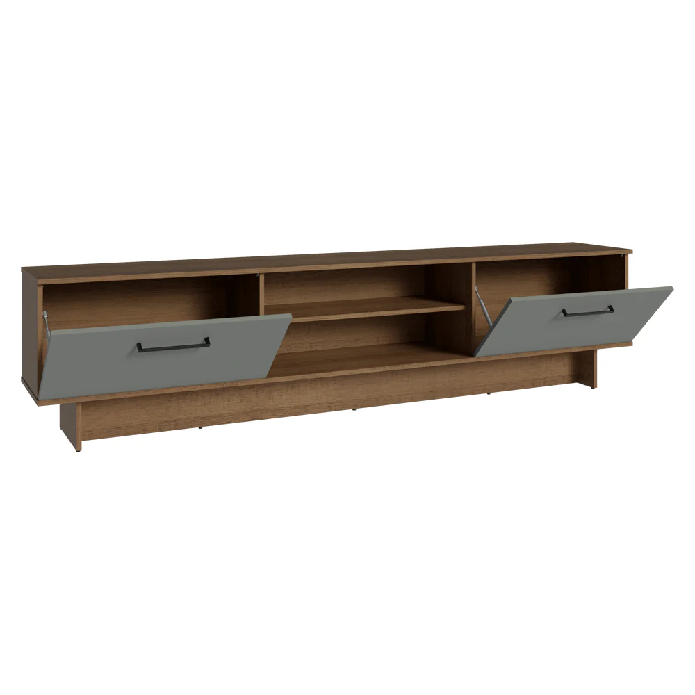 Rack para TV até 80 Polegadas 218 cm 2 Portas Rustic/Cinza Agata Madesa - Image 9