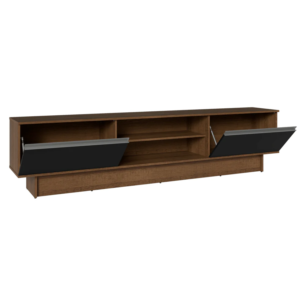 Rack para TV até 80 Polegadas 218 cm 2 Portas Rustic/Preto Glamy Madesa - Image 6