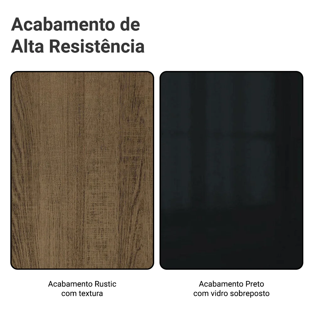 Rack Suspenso para TV até 80 Polegadas 218 cm 2 Portas Rustic/Preto Lux Madesa - Image 11