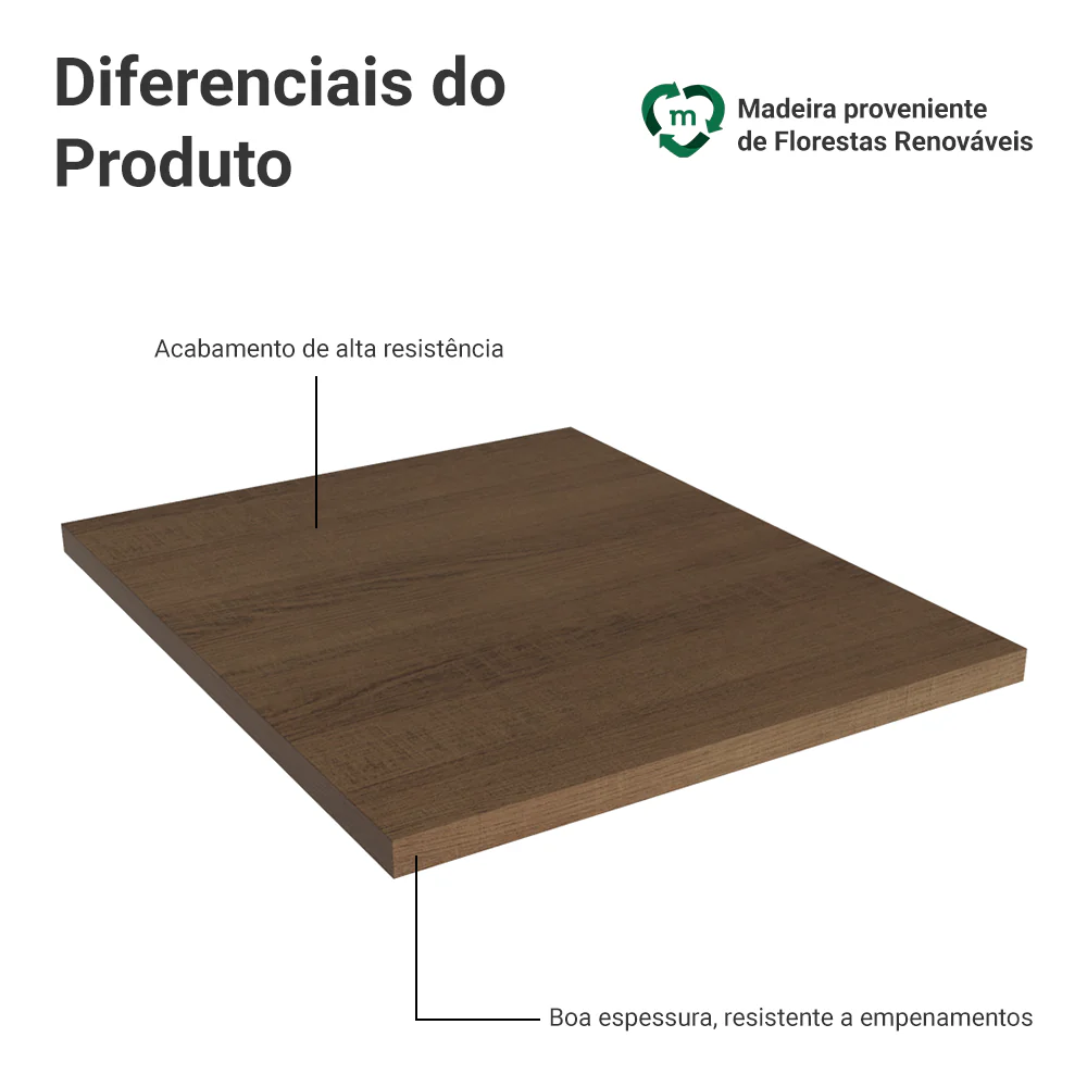 Tampo para Balcão 50x52cm para Cozinhas Agata, Glamy, Stella e Vik Rustic Madesa - Image 3