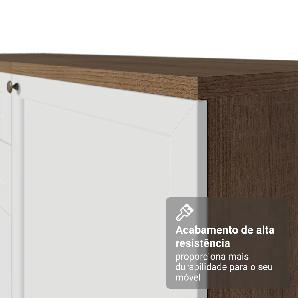 Torre Quente 70 x 60 cm 3 Portas Rustic/Branco Vik Madesa - Image 7