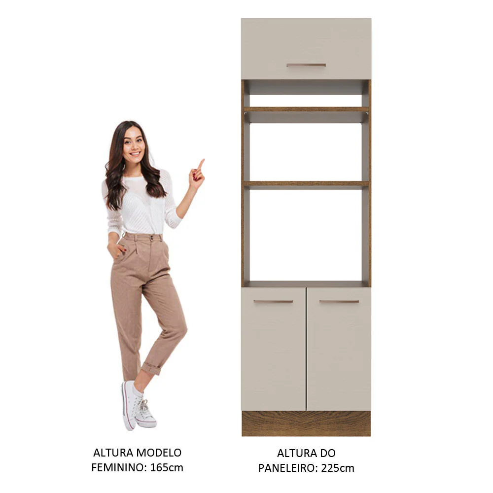 Torre Quente 70 cm 3 Portas Rustic/Crema Agata Madesa - Image 5