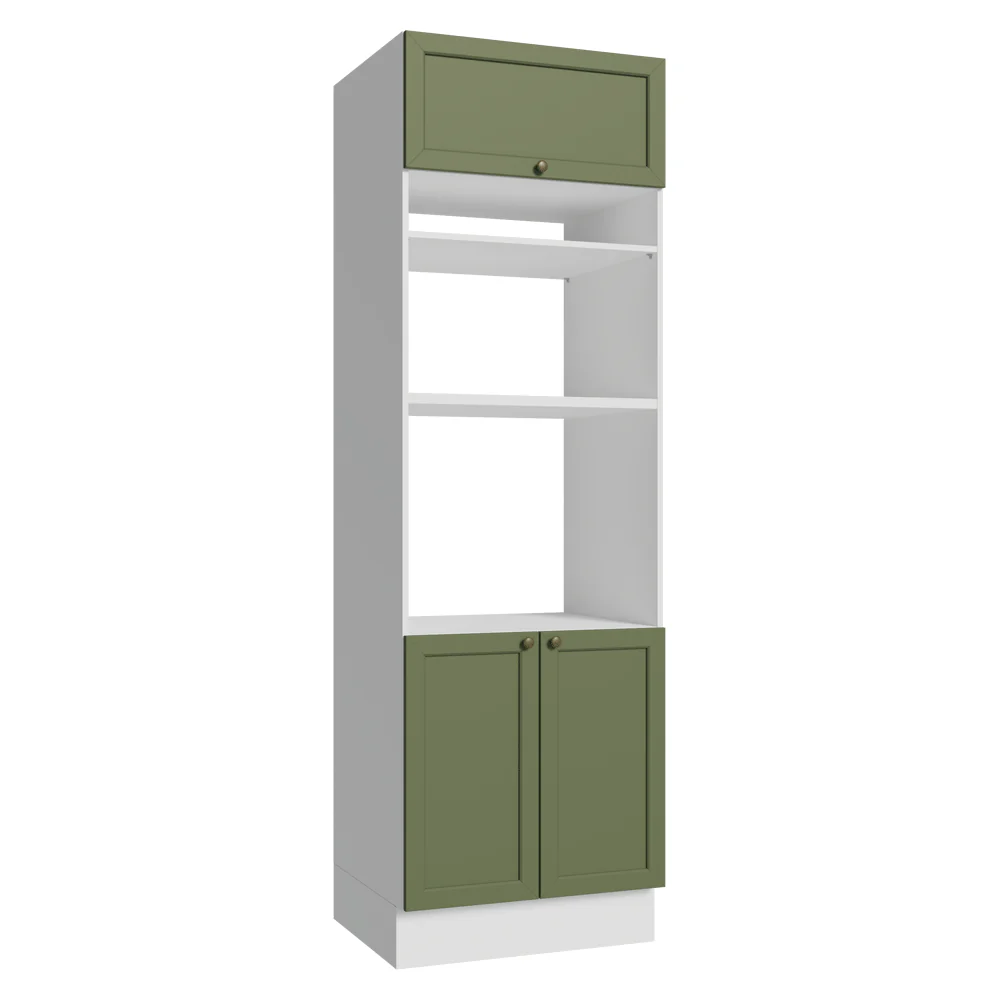 Torre Quente 70 cm 3 Portas Branco/Verde Vik Madesa