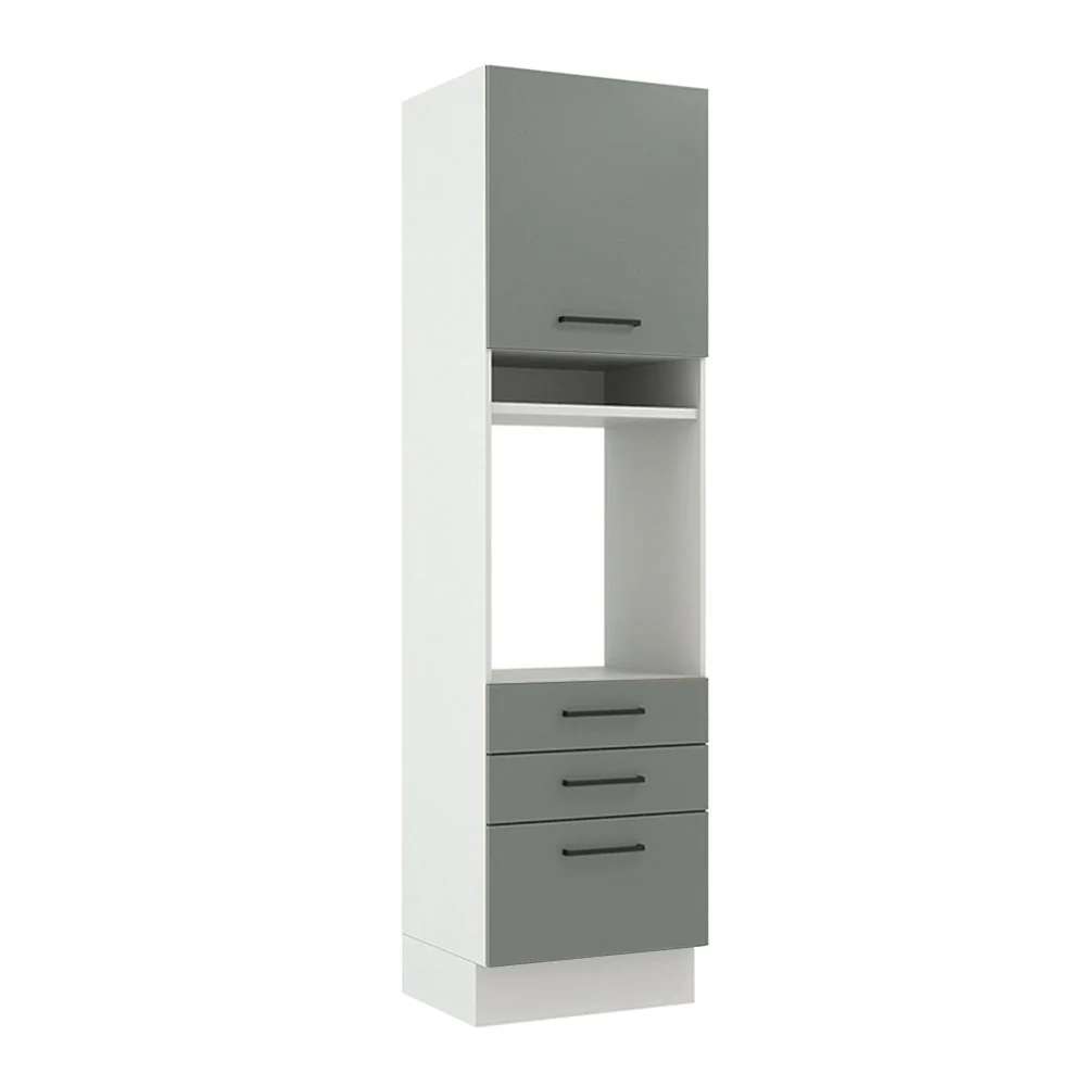 Torre Quente Madesa Agata 60 x 60 cm 1 Porta 3 Gavetas Branco/Cinza
