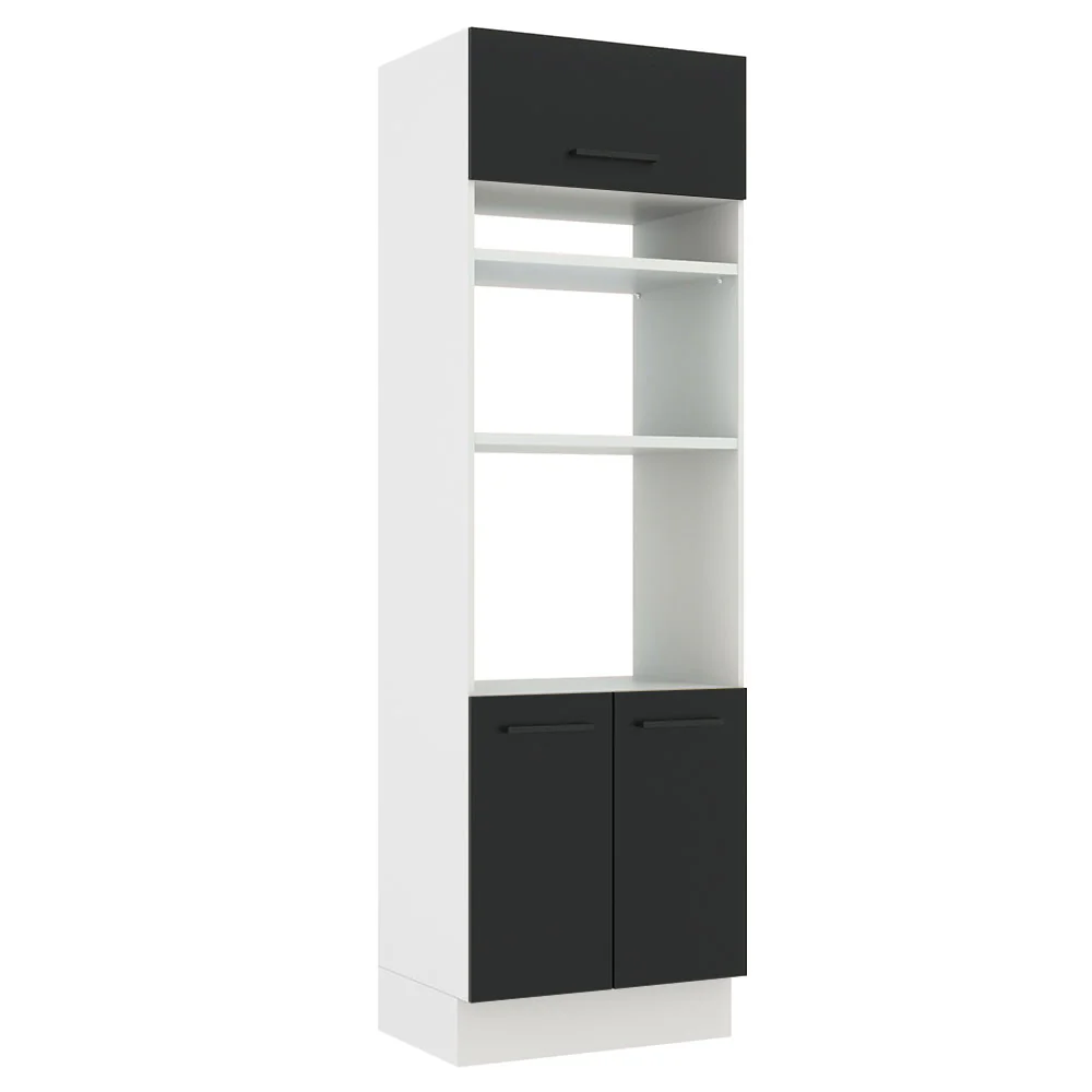 Torre Quente Madesa Agata 70 x 60 cm 3 Portas Branco/Preto