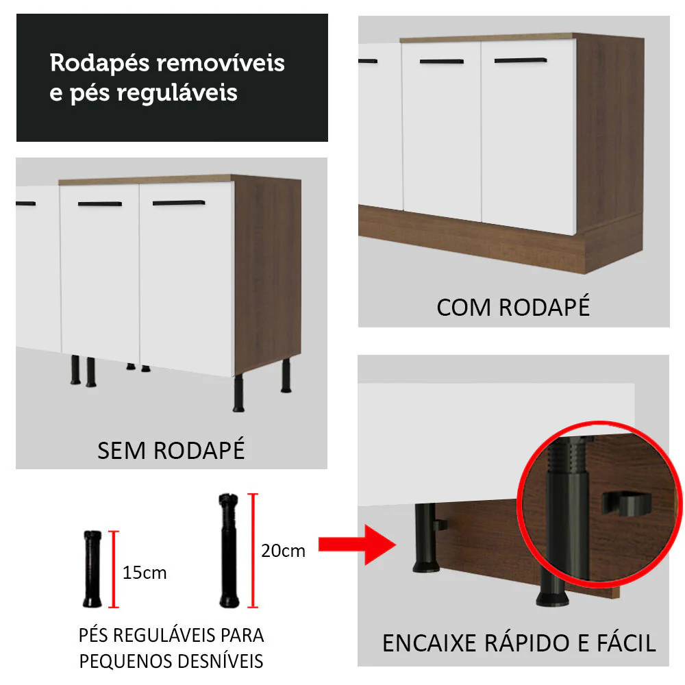 Torre Quente Madesa Agata 70 x 60 cm 3 Portas Rustic/Branco - Image 7