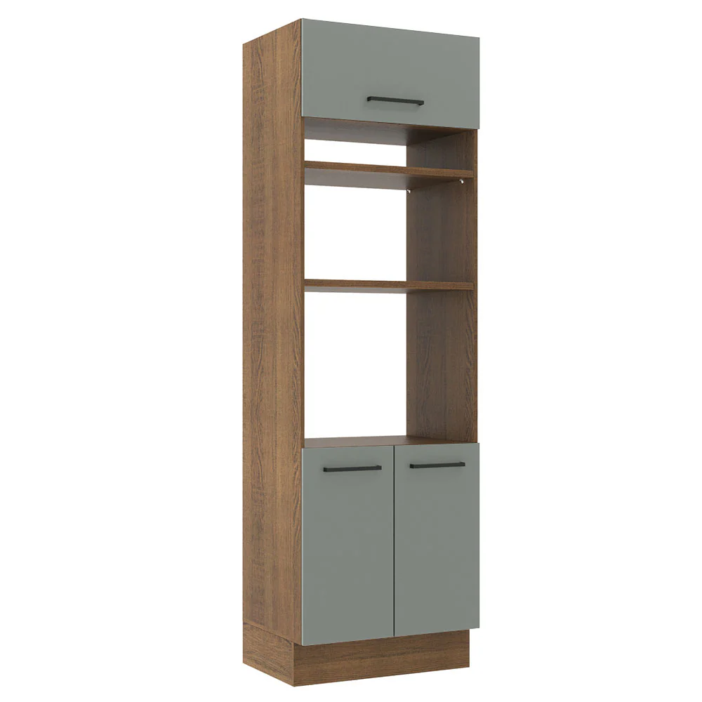 Torre Quente Madesa Agata 70 cm 3 Portas Rustic/Cinza