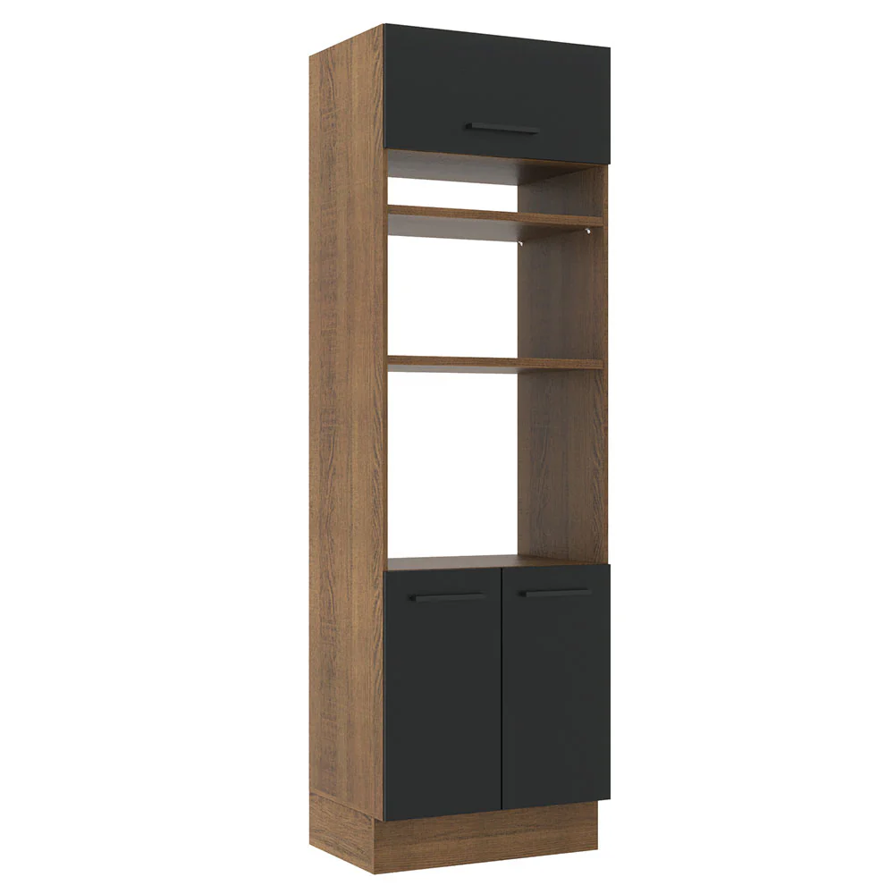 Torre Quente Madesa Agata 70 x 60 cm 3 Portas Rustic/Preto