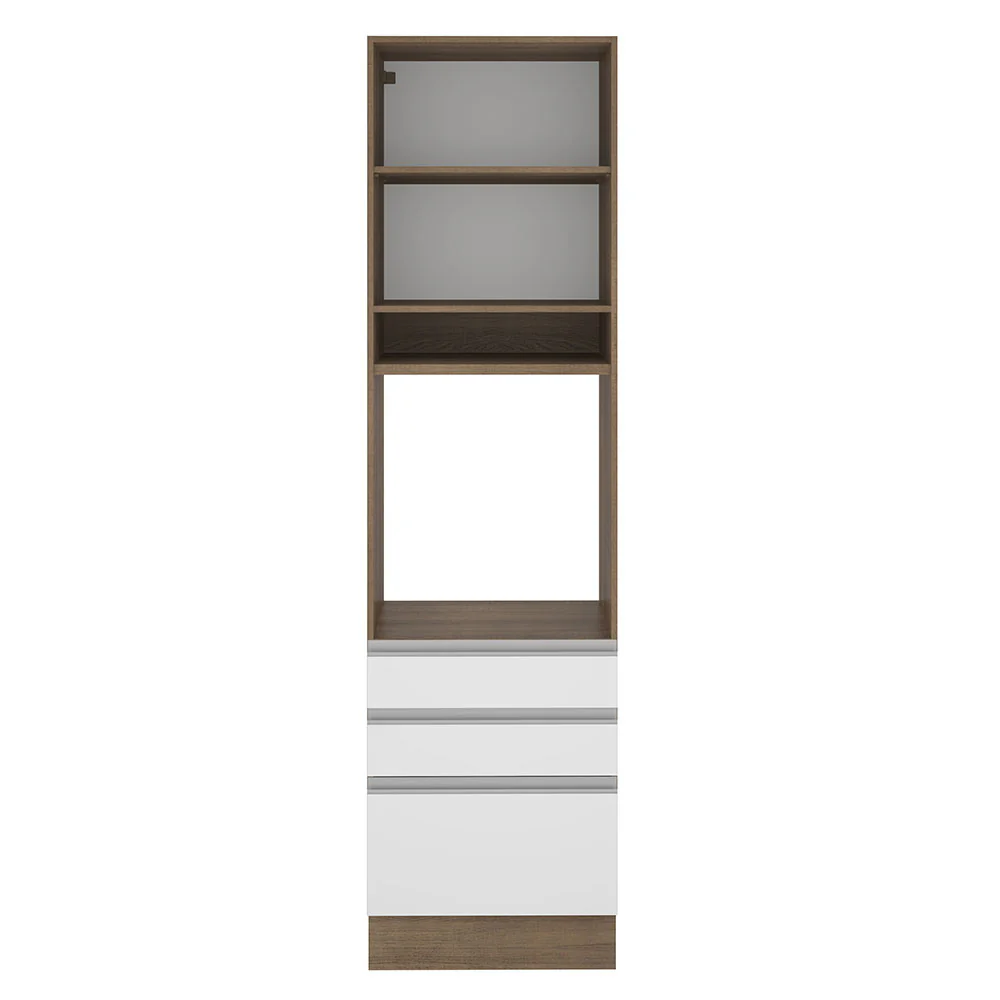 Torre Quente Madesa Glamy 60 cm 1 Porta 3 Gavetas Rustic/Branco - Image 11