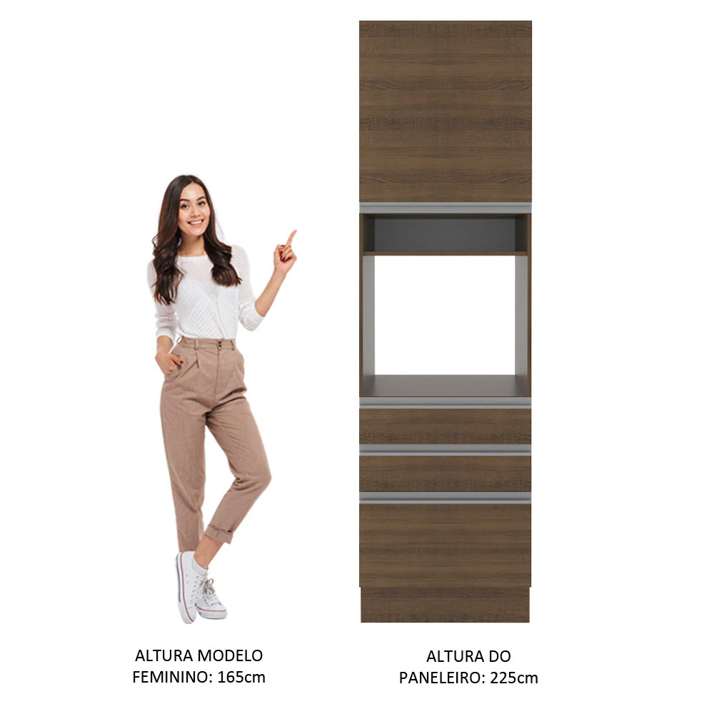 Torre Quente Madesa Glamy 60 x 60 cm 1 Porta 3 Gavetas Rustic - Image 5