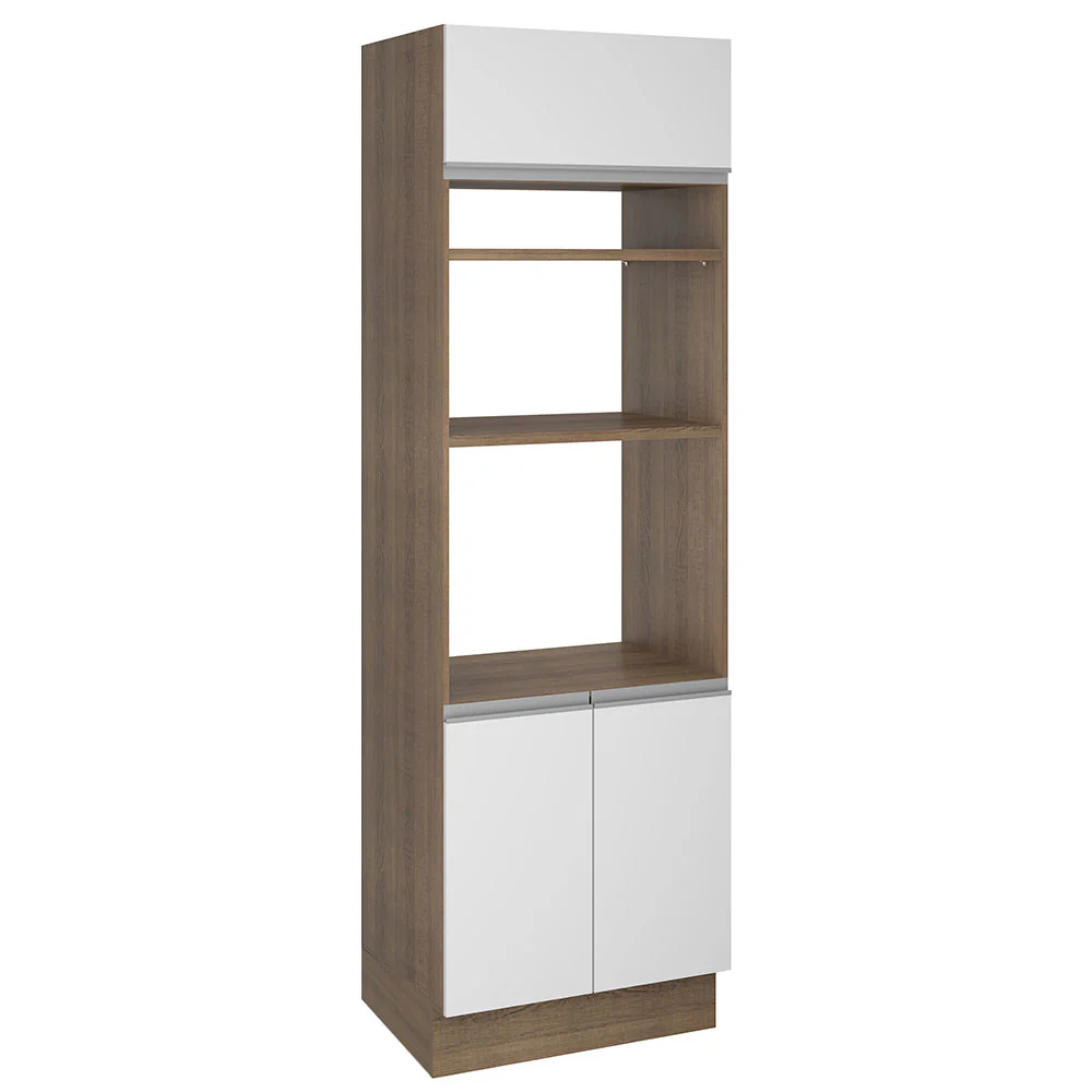 Torre Quente Madesa Glamy 70 cm 3 Portas Rustic/Branco