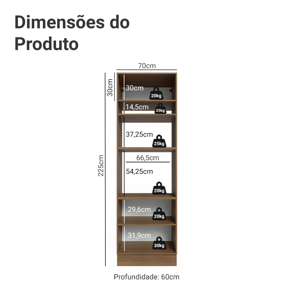 Torre Quente 70 x 60 cm 3 Portas Rustic/Branco Veludo Lux Madesa - Image 2