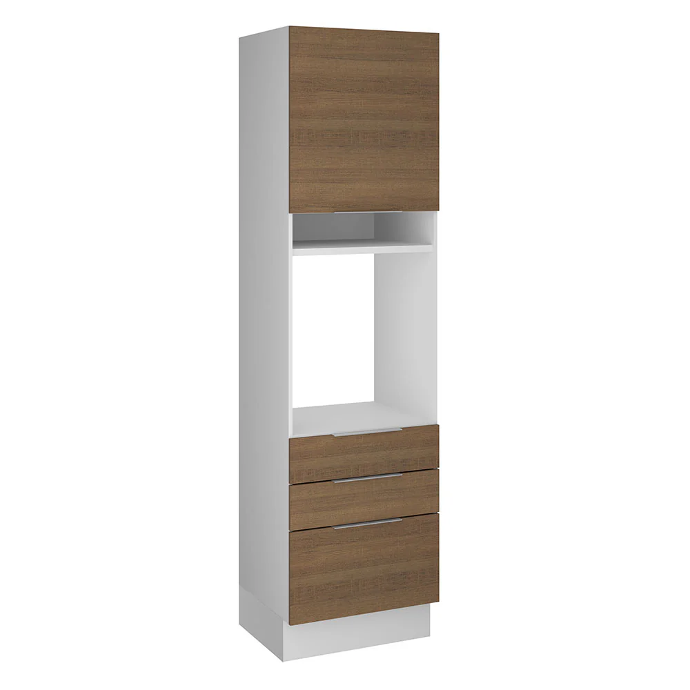 Torre Quente Madesa Stella 60 x 60 cm 1 Porta 3 Gavetas Branco/Rustic