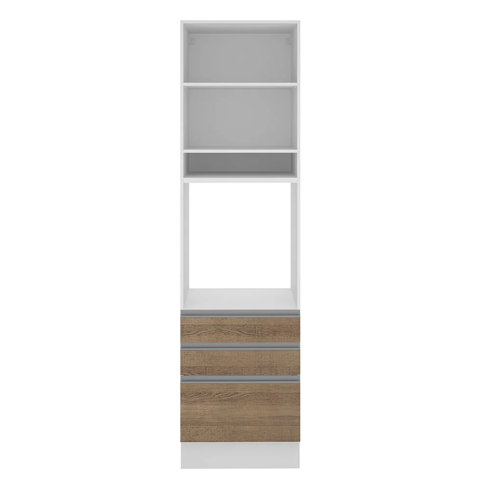 Torre Quente Madesa Glamy 60 cm 1 Porta 3 Gavetas Branco/Rustic - Image 11